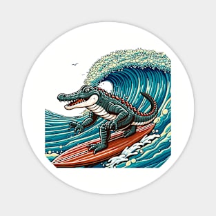 crocodile surfer Magnet